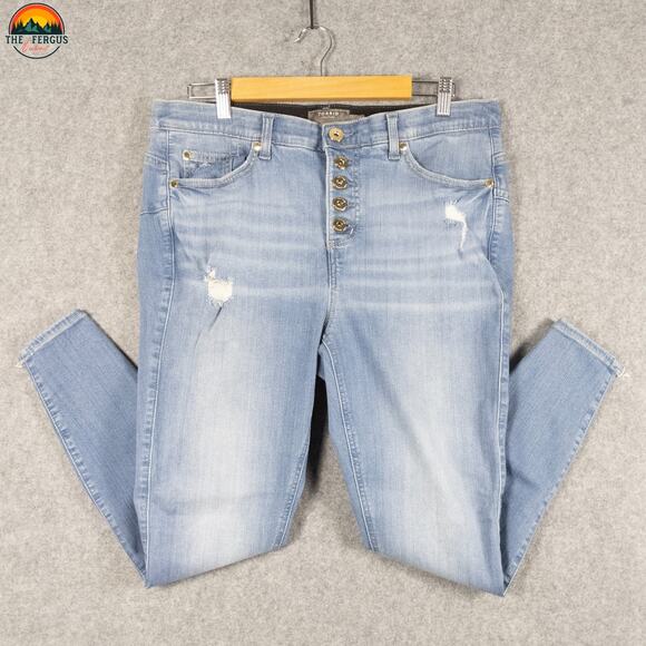 Torrid Bombshell Skinny Jeans Blue Cotton Blend Button Fly Women's Plus Size 14R - Picture 3 of 13